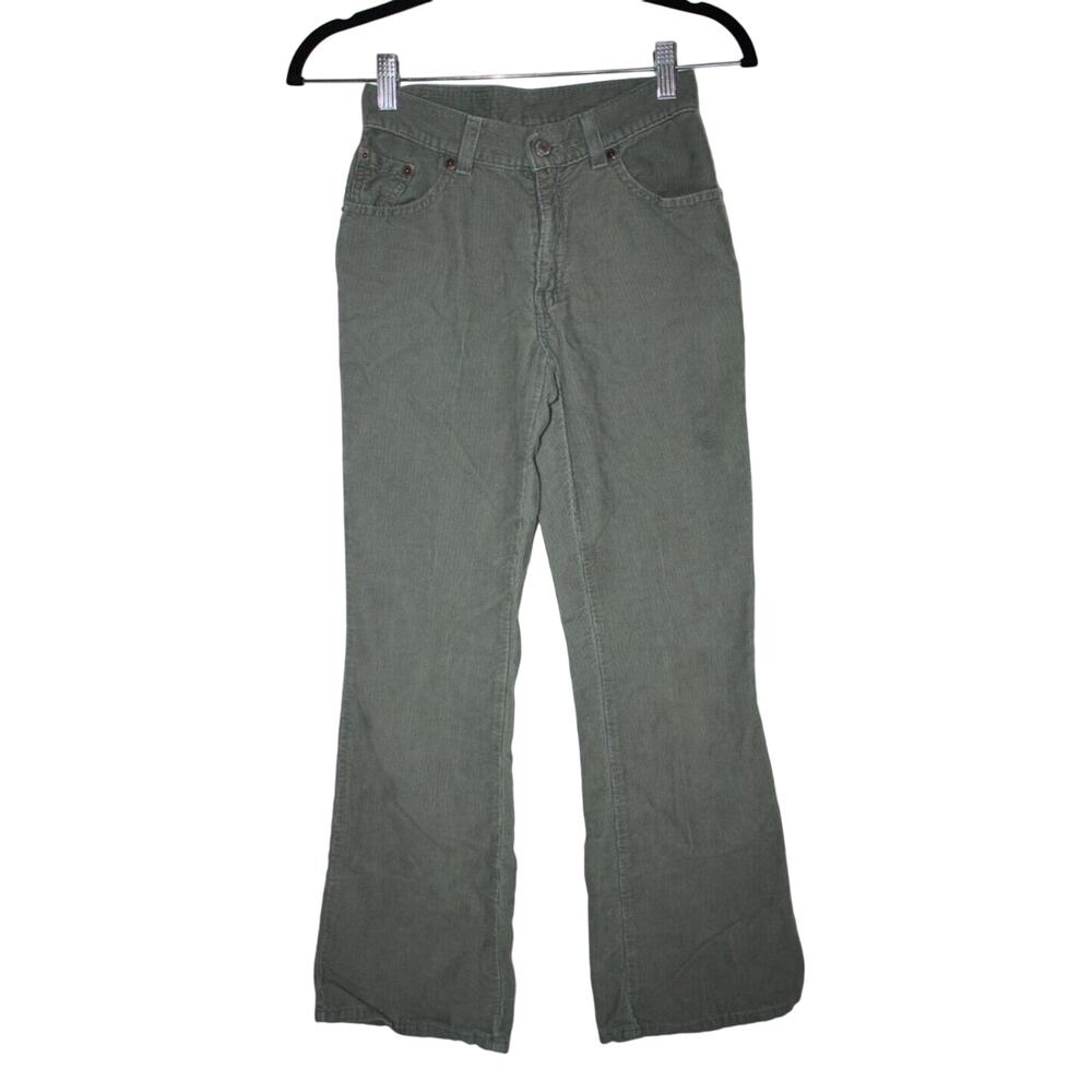 Vintage Levis 517 Women's 24 Waist Corduroy Green Boot Cut Pants Regular Cotton